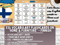 ESL Multilingual Vocabulary Flashcard - Home & Furniture - Finnish preview
