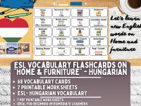 ESL Multilingual Vocabulary Flashcard - Home & Furniture - Hungarian preview