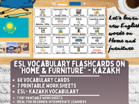 ESL Multilingual Vocabulary Flashcard - Home & Furniture - Kazakh preview