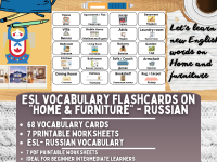 ESL Multilingual Vocabulary Flashcard - Home & Furniture - Russian preview