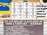 ESL Multilingual Vocabulary Flashcard - Home & Furniture - Ukrainian preview
