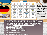ESL Multilingual Vocabulary Flashcards - Home & Furniture - German preview