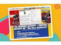 ESL Reading Comprehension + Essay - My Hero Academia - Anime and Manga preview
