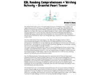 ESL Reading Comprehension + Essay Oriental Pearl Tower - Shanghai preview 2