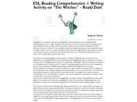 ESL Reading Comprehension + Essay - The Witches - Roald Dahl preview 2