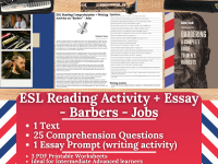ESL Reading Comprehension + Writing Activity - Barbers - Jobs preview