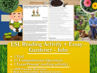 ESL Reading Comprehension + Writing Activity - Gardener - Jobs preview