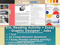 ESL Reading Comprehension + Writing Activity - Graphic Designer - Jobs preview