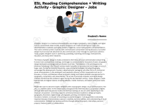 ESL Reading Comprehension + Writing Activity - Graphic Designer - Jobs preview 2