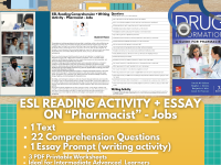 ESL Reading Comprehension + Writing Activity - Pharmacists - Jobs preview