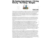 ESL Reading Comprehension + Writing Activity - The Pudong - Shanghai preview 2