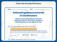 Estimating Measurement in Centimeters Worksheet – 2nd Grade Estimation preview 4