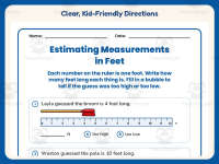 Estimating Measurement in Feet Worksheet – 2nd Grade Estimation preview 4