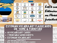 Estonian Picture Vocabulary Flashcards - Home & Furniture preview