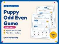 Even and Odd Worksheet: Puppy Odd Even Game – 2nd Grade Math Practice preview