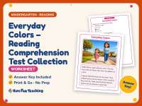 Everyday Colors – Reading Comprehension Test Collection – Kindergarten preview
