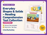 Everyday Shapes & Solids – Reading Worksheet – 3rd Grade Math Practice preview
