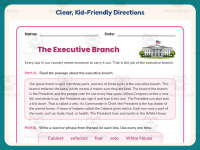 Executive Branch Worksheet – 4th Grade America & Government Practice preview 4
