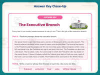 Executive Branch Worksheet – 4th Grade America & Government Practice preview 7