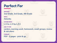 Explain the Function of Adverbs Worksheet – 3rd Grade Grammar Practice preview 6