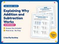Explaining Why Addition and Subtraction Works Worksheet – 2nd Grade preview