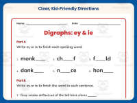 EY IE Digraphs Worksheet – 2nd Grade Long Vowels Practice + Answer Key preview 4