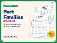 Fact Families Worksheet – 1st Grade Addition Practice + Answer Key preview