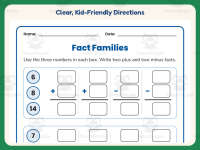 Fact Families Worksheet – 1st Grade Addition Practice + Answer Key preview 4