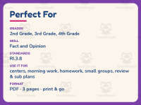 Fact or Opinion Examples Worksheet – 3rd Grade Fact and Opinion preview 6