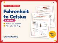 Fahrenheit to Celsius Worksheet – 5th Grade Weather Practice preview