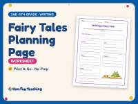 Fairy Tales Planning Page Worksheet – 2nd-5th Grade Narrative Writing preview