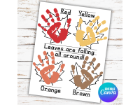 Fall Handprint Craft Keepsake Art Autumn Preschool & Kindergarten preview