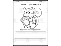 Fall Write and Color Worksheets | Autumn Creative Writing & Coloring A preview 4