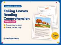 Falling Leaves Reading Comprehension Worksheet – 2nd Grade Seasons preview