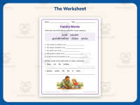 Family Words Worksheet – 2nd Grade Sentences Practice + Answer Key preview 2