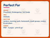 Farm Animals Examples Worksheet – Kindergarten Environments Practice preview 6