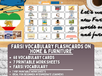 Farsi Picture Vocabulary Flashcards - Home & Furniture preview