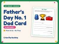 Father’s Day No. 1 Dad Card – 1st Grade Holiday Practice preview