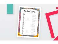 Father's Day word Scramble puzzle worksheet preview