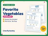 Favorite Vegetables Worksheet – 1st Grade Graphing Practice preview