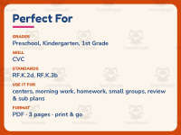 Fill in the Beginning Letter CVC Words Worksheet – Kindergarten preview 6