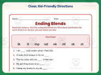 Fill in the Blank Ending Blends Worksheet – 1st Grade Consonants preview 4