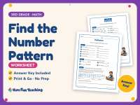 Find the Number Pattern Worksheet – 3rd Grade Patterns Practice preview