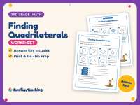 Finding Quadrilaterals Worksheet – 3rd Grade Geometry & Shapes preview