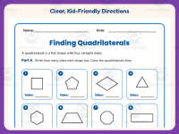 Finding Quadrilaterals Worksheet – 3rd Grade Geometry & Shapes preview 4