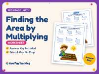 Finding the Area by Multiplying Worksheet – 3rd Grade Geometry preview