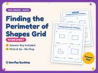 Finding the Perimeter of Shapes Grid Worksheet – 3rd Grade Measurement preview