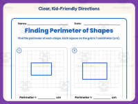 Finding the Perimeter of Shapes Grid Worksheet – 3rd Grade Measurement preview 4