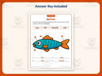 Fish Parts Worksheet – Kindergarten Anatomy & Animals Practice preview 3