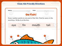 Fish Parts Worksheet – Kindergarten Anatomy & Animals Practice preview 4